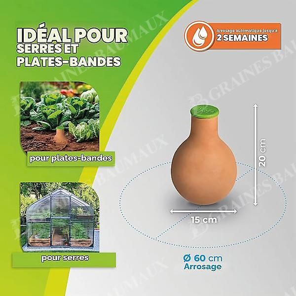 OLLA POT d’IRRIGATION en terre cuite 3,7 litres