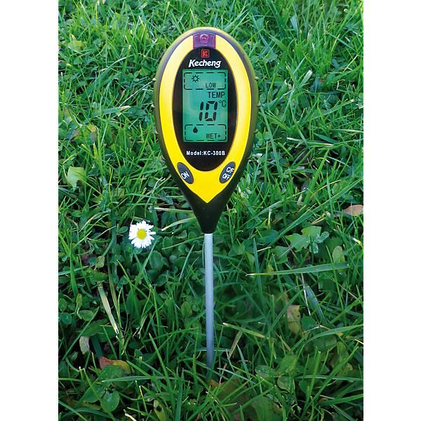 Testeur de Sol pH d'humidité Température Lumineuse 4 en 1 pH Meter de Sol  Humidité Testeur Terre Electronique pour Jardin Plantes Jaune