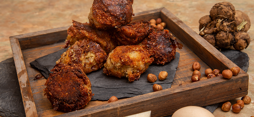 Boules de tapas aux tubercules de dahlias