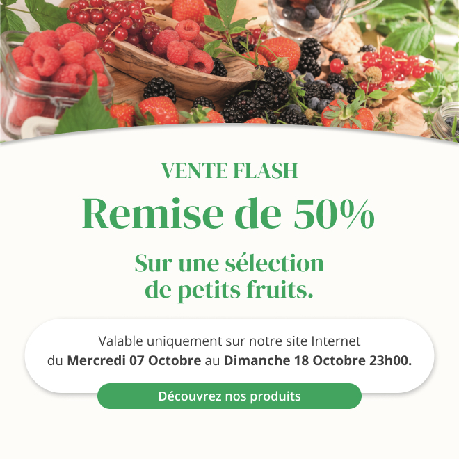 Vente flash sur une sélection de petits fruits - Du 07 octobre au 18 octobre 23h00